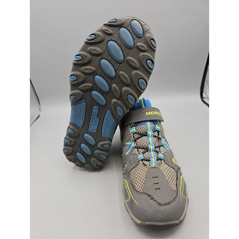 Merrell Kids Trail Chaser Hiking Sneakers Gray Blue Citron Sz 5m